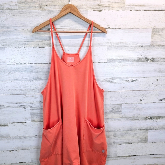 Free People Hot Shot Onesie L Orange FP Movement Oversized Jumpsuit Large - Picture 6 of 13